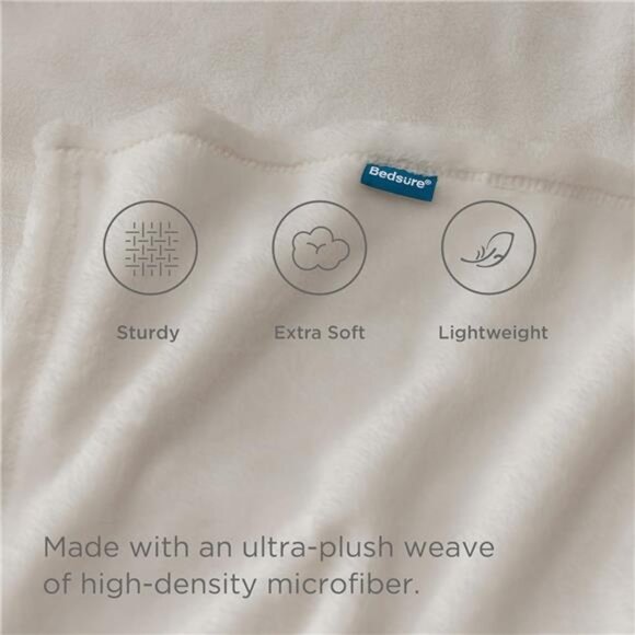 Fleece Throw Blanket Linen - 300GSM Soft Lightweight Plush - Picture 3 of 7